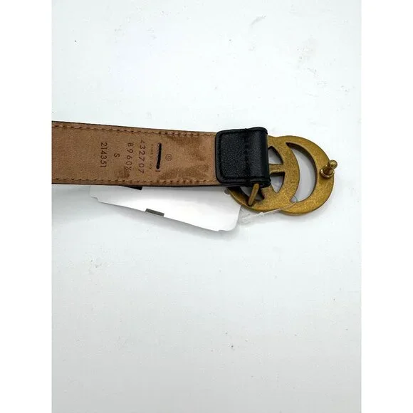 Gucci 55cm Black Leather Double GG Belt Size Small - Picture 14 of 14